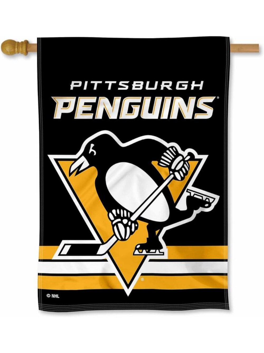 Double-Sided House Flag - Pittsburgh Penguins Team Spirit Decor, Outdoor Banner